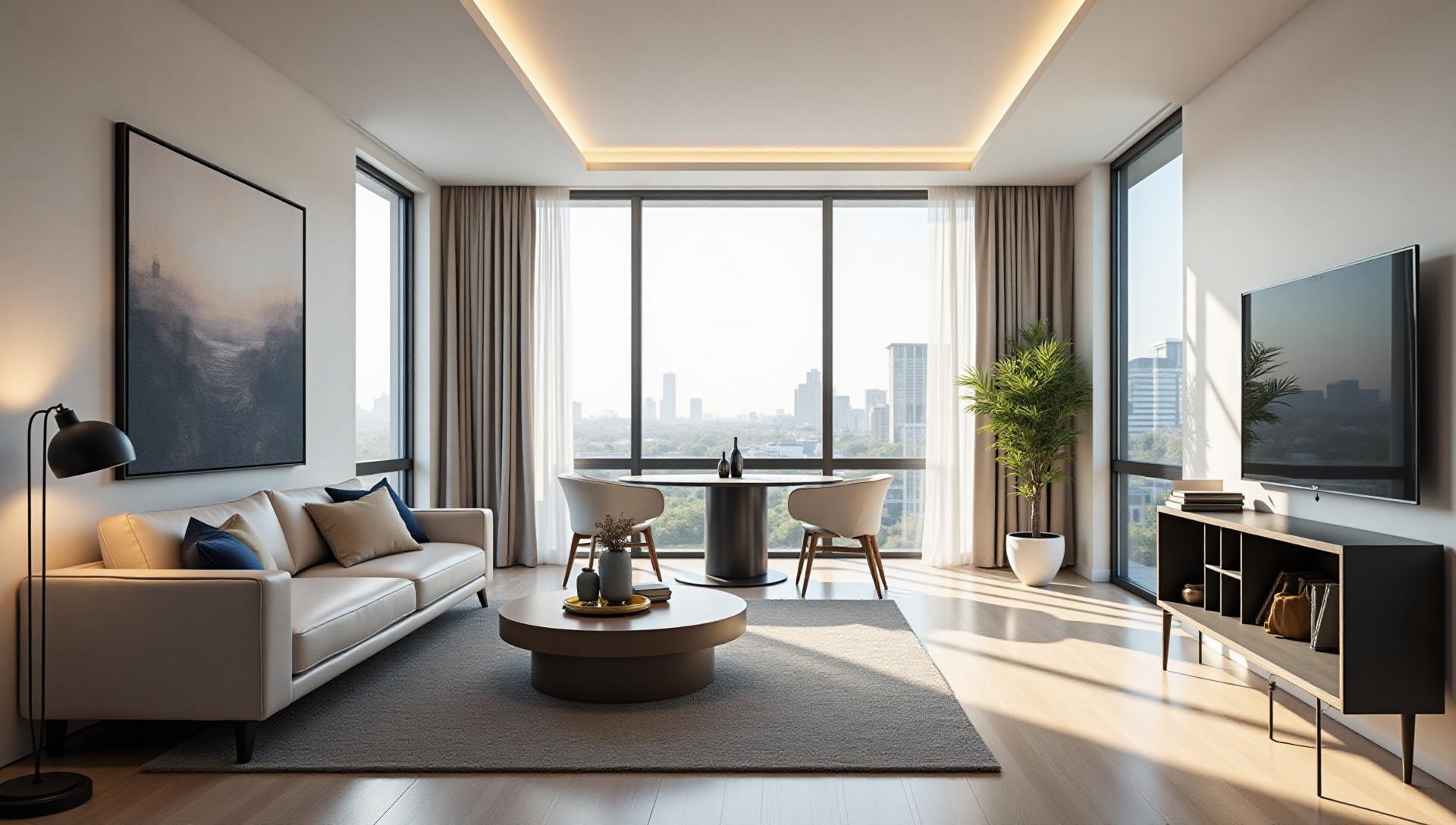 Modern furnished apartment living room